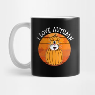 I Love Autumn Cat Pumpkin Fall Thanksgiving Mug